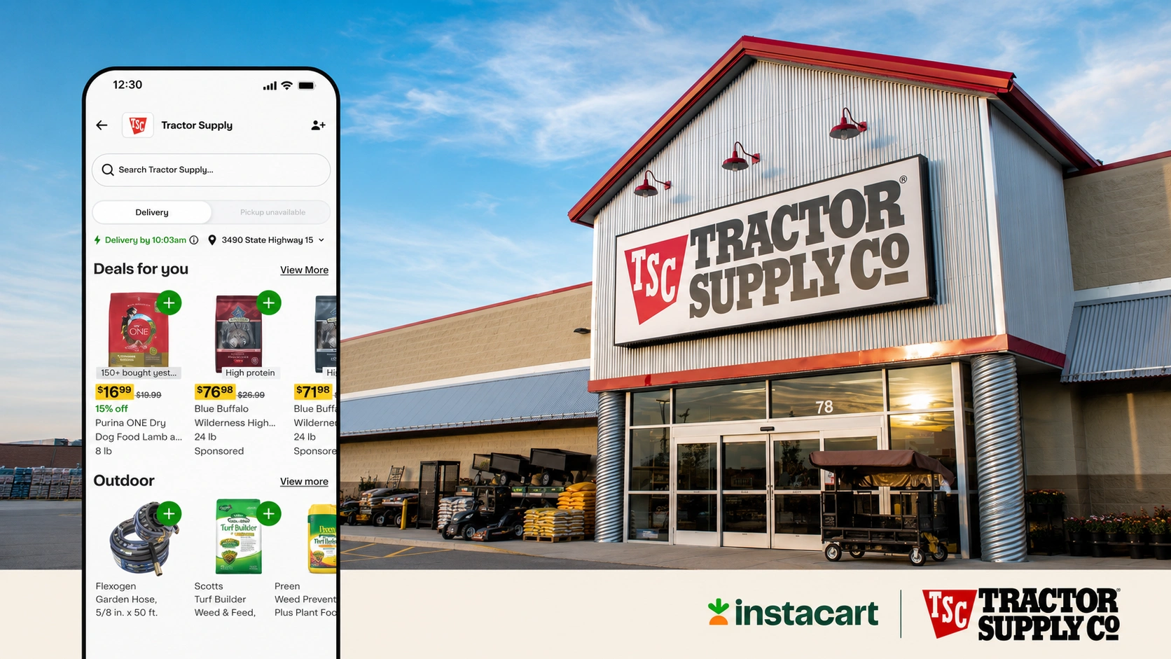 Instacart and Tractor Supply Bring Same-Day Delivery Further Into Rural America