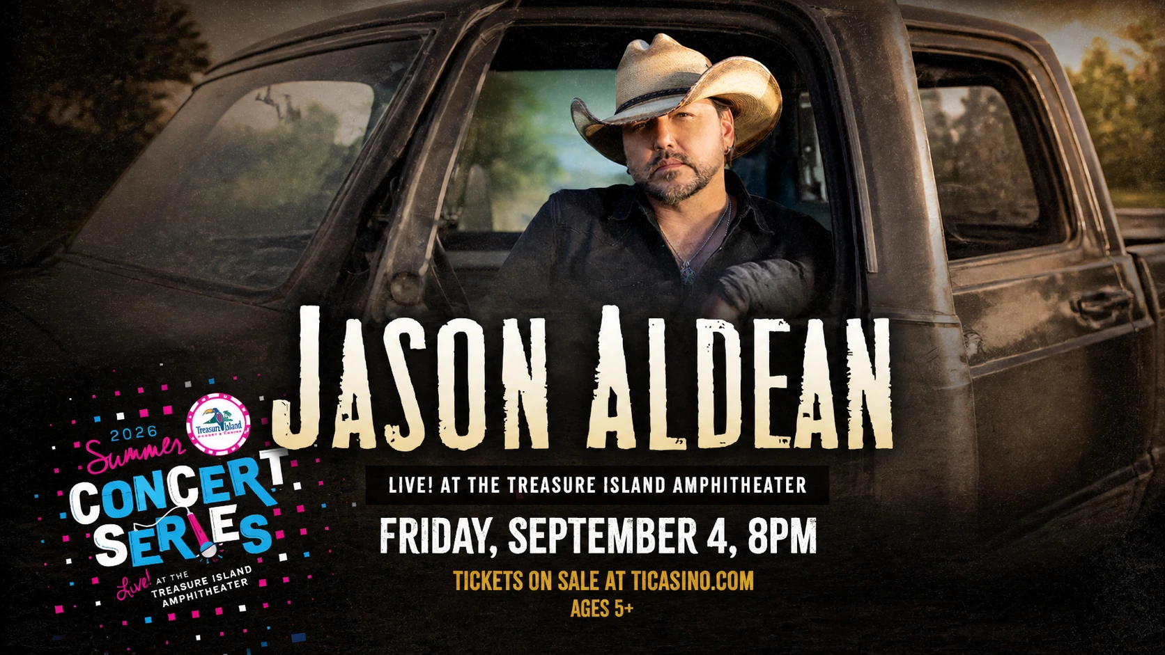 Jason Aldean Anchors Treasure Island’s 2026 Live-Entertainment Strategy